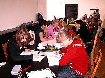 Gemeinsame Arbeit im Konferenzraum der Gedenksttte Stutthof