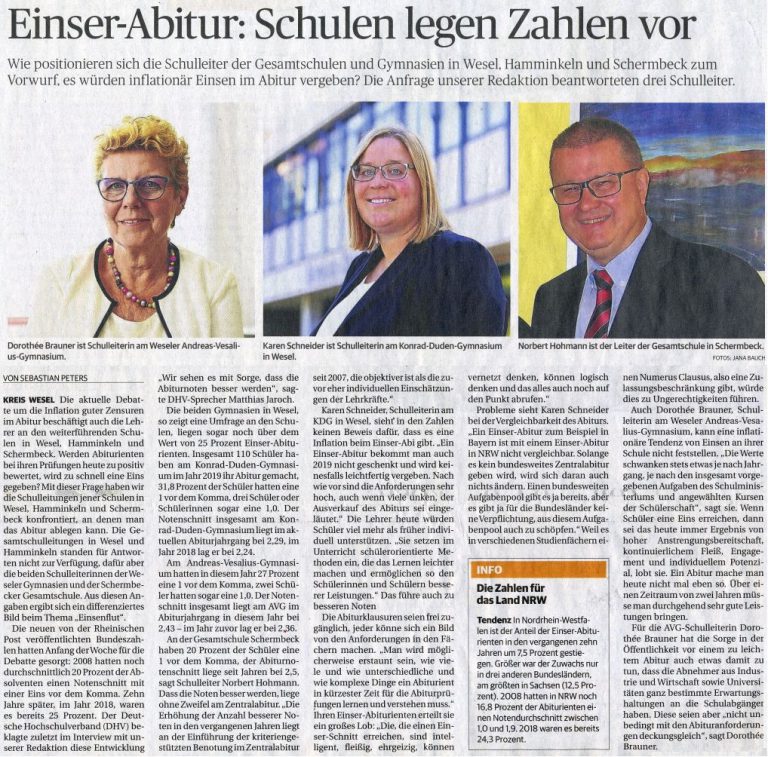 Einser-Abitur – Gesamtschule Schermbeck