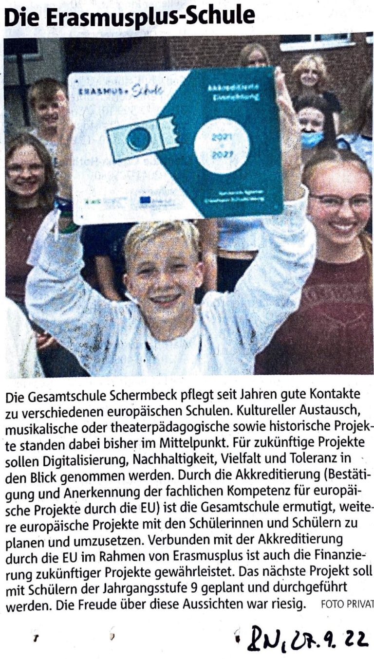 Die ErasmusplusSchule Gesamtschule Schermbeck